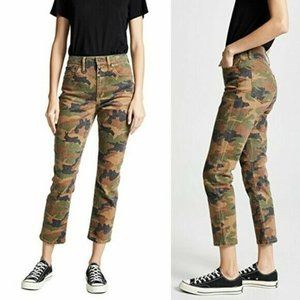 MADEWELL The High Rise Slim Boy Cropped Jean in Cottontail Camo, Size 29